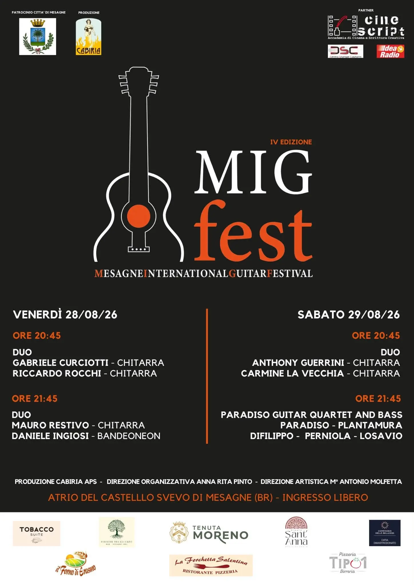 MIG Fest Mesagne International Guitar Festival 2026 locandina