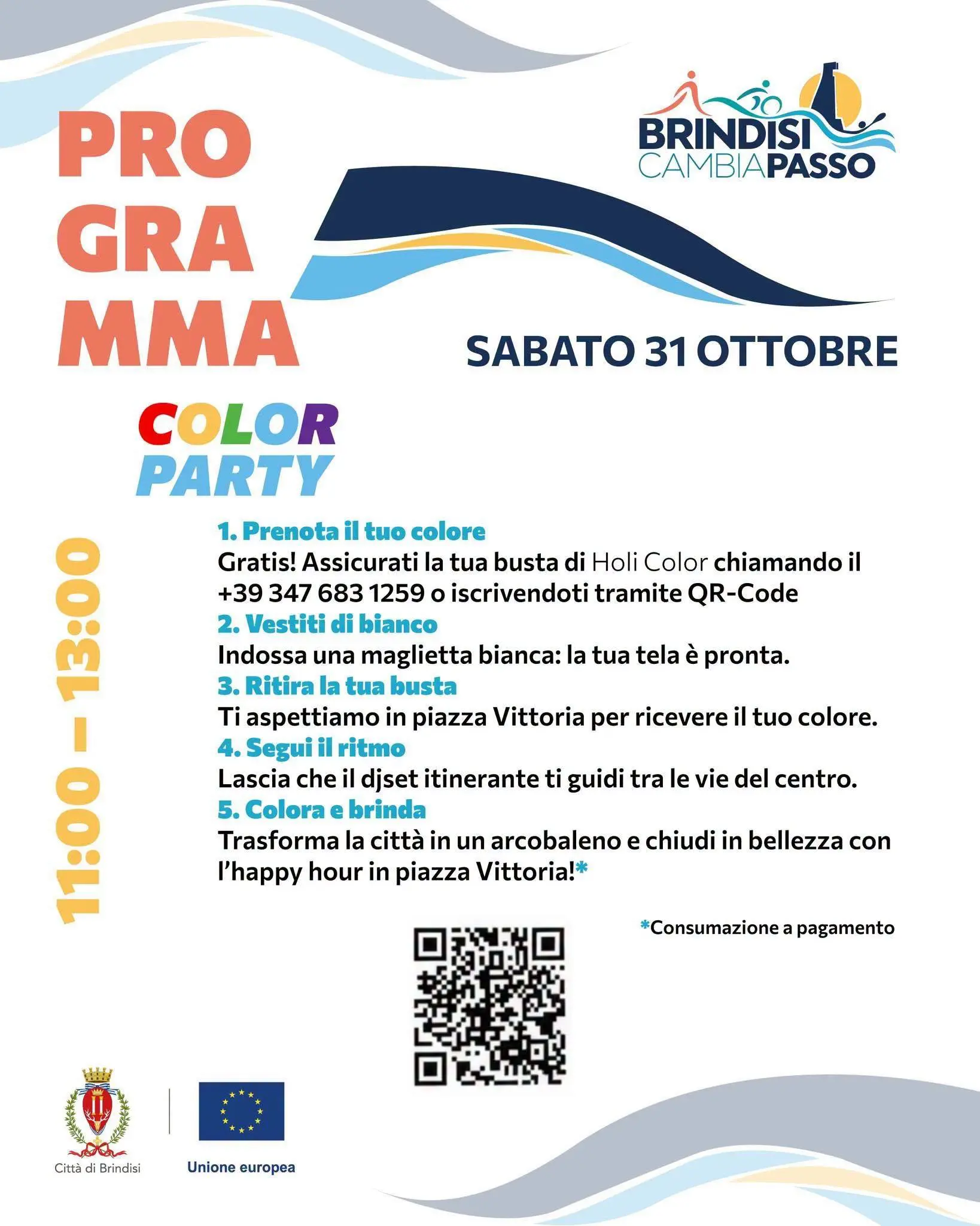 Color Party Brindisi CambiaPasso 31 ottobre 2026 come partecipare