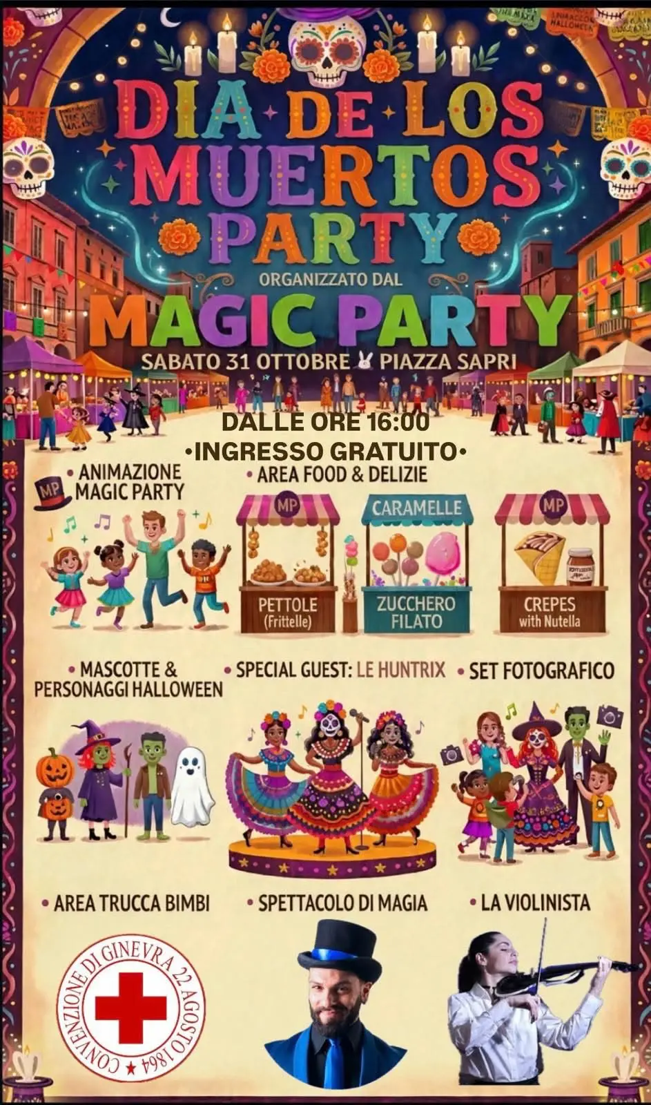 Locandina Día de los Muertos Party Piazza Sapri Brindisi 31 ottobre 2026